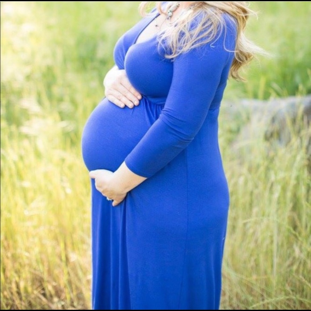 Large Blue maternity dress